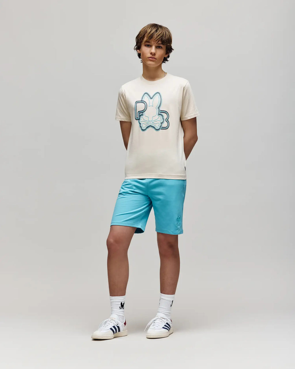 Premium KIDS LEVANZO EMBROIDERED MICRO FRENCH TERRY SWEATSHORT 3 12- 7 14 - B0R578F200