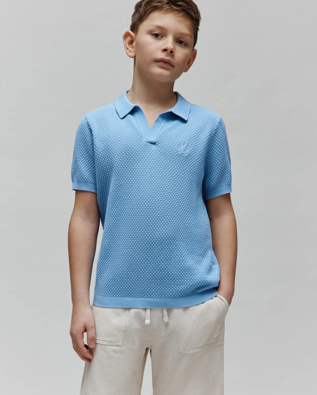 Premium KIDS DEVON BUBBLE STITCH KNIT POLO