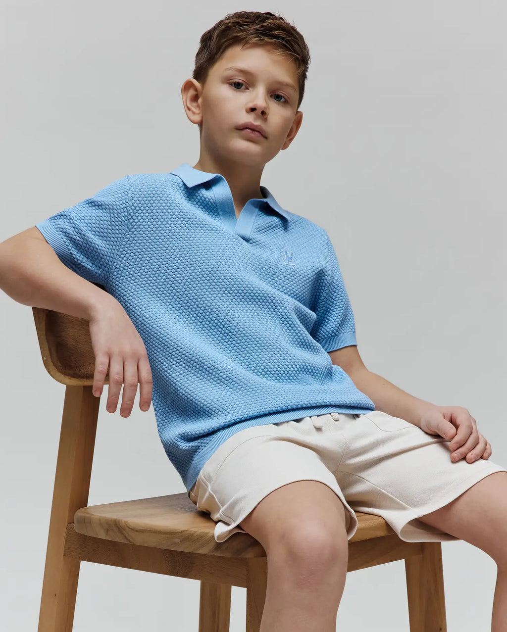 Premium KIDS DEVON BUBBLE STITCH KNIT POLO
