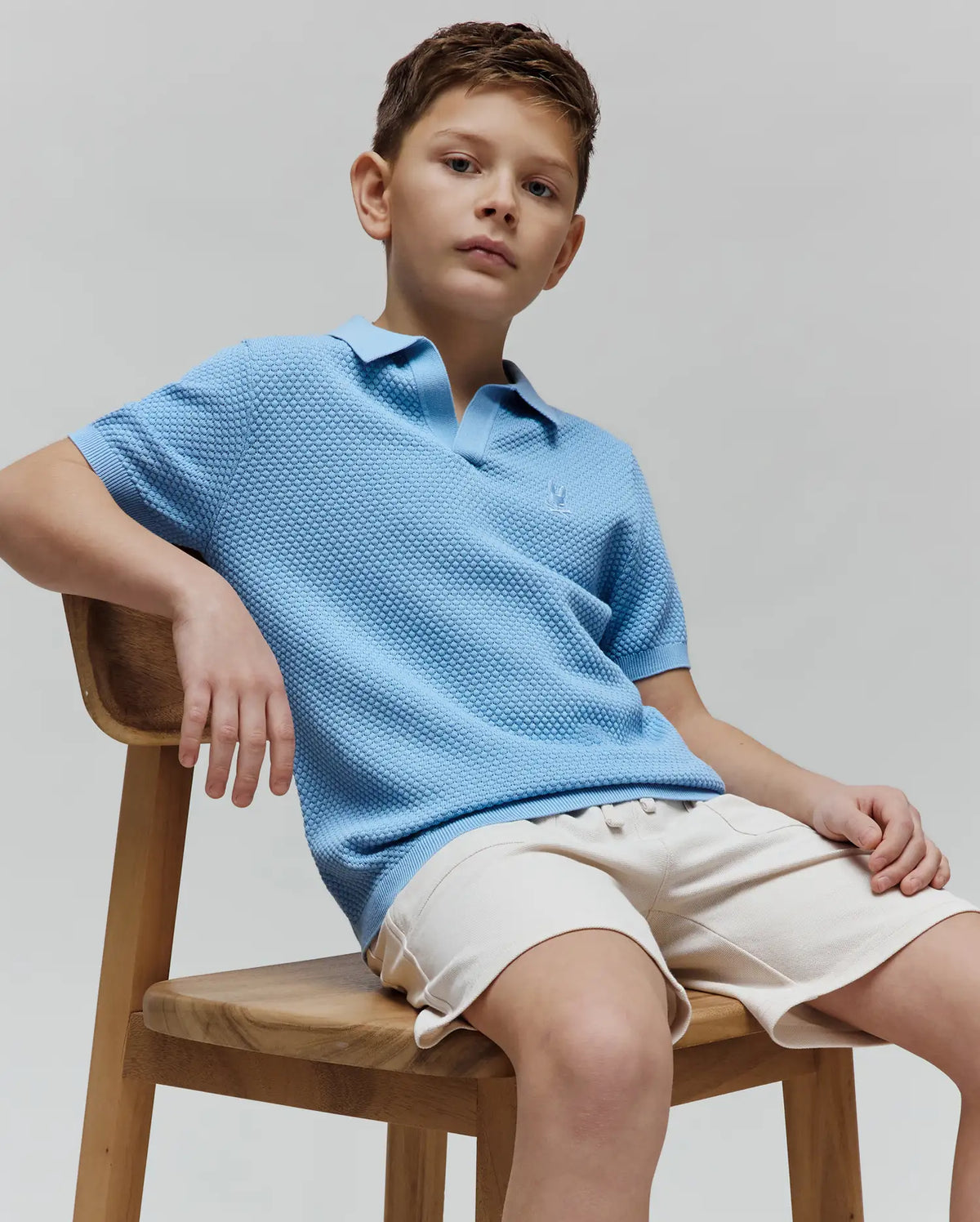Premium KIDS DEVON BUBBLE STITCH KNIT POLO