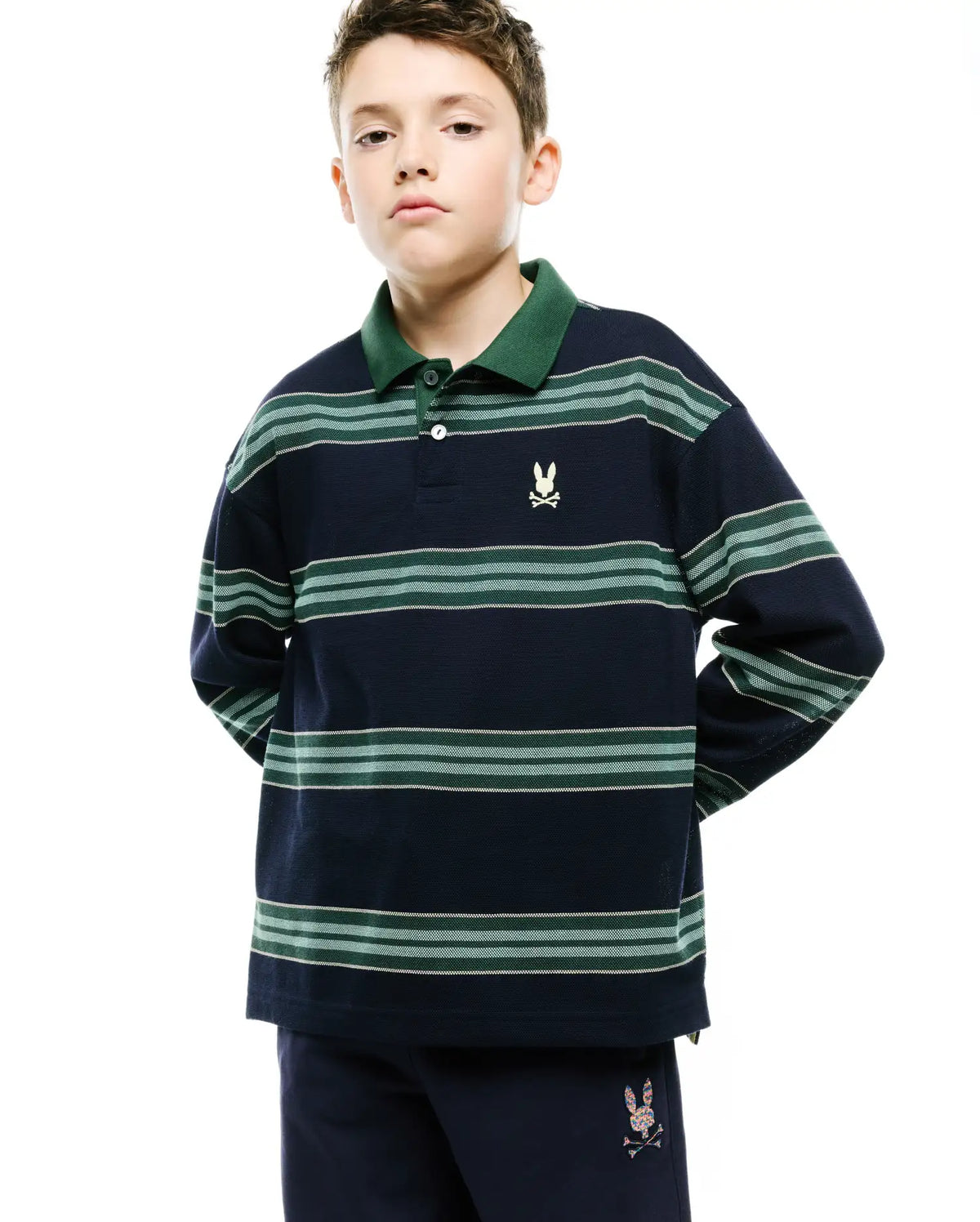 Premium KIDS DREW LONG SLEEVE PIQUE POLO