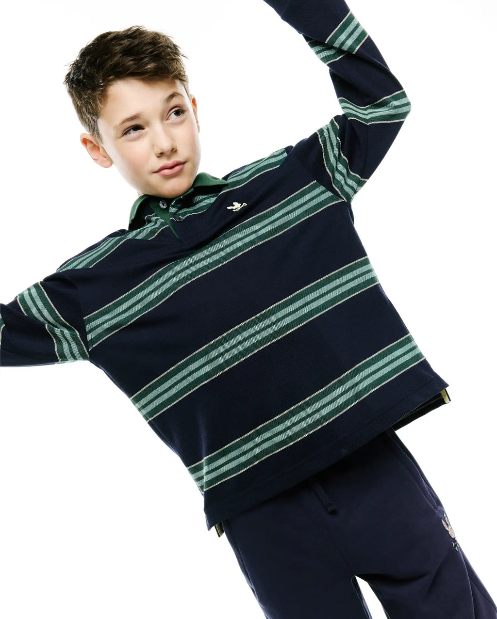 Premium KIDS DREW LONG SLEEVE PIQUE POLO