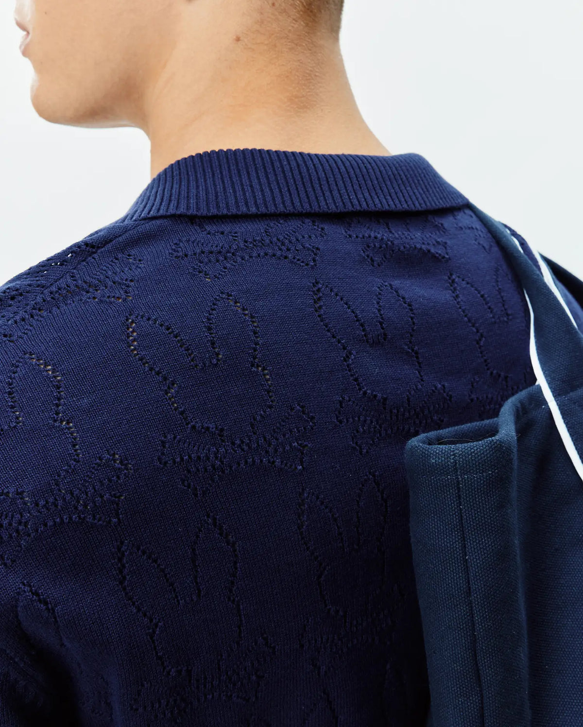 Premium MENS HAROLD POINTELLE ALL OVER BUNNY KNIT POLO