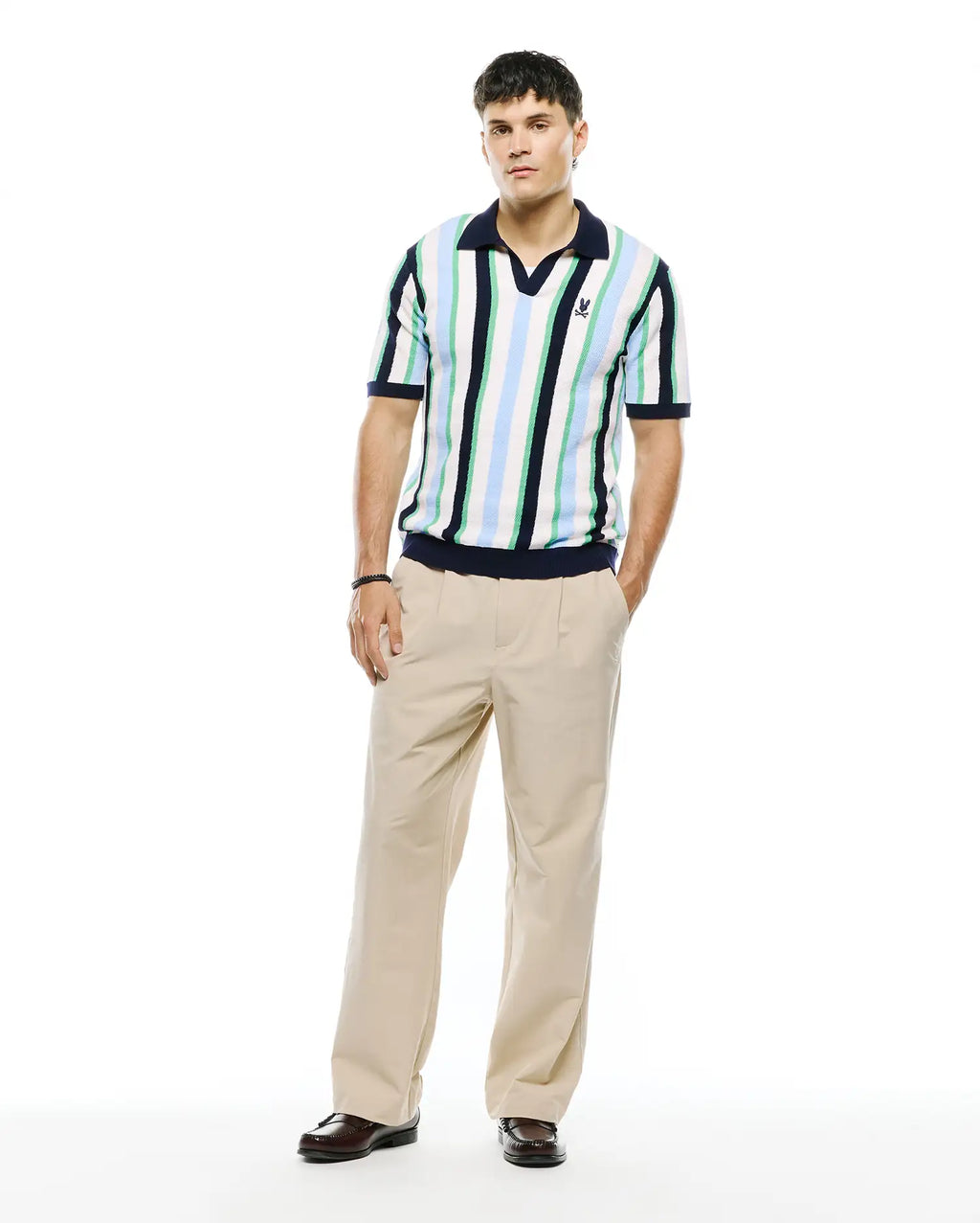 Premium MENS WREN STRIPED KNIT POLO