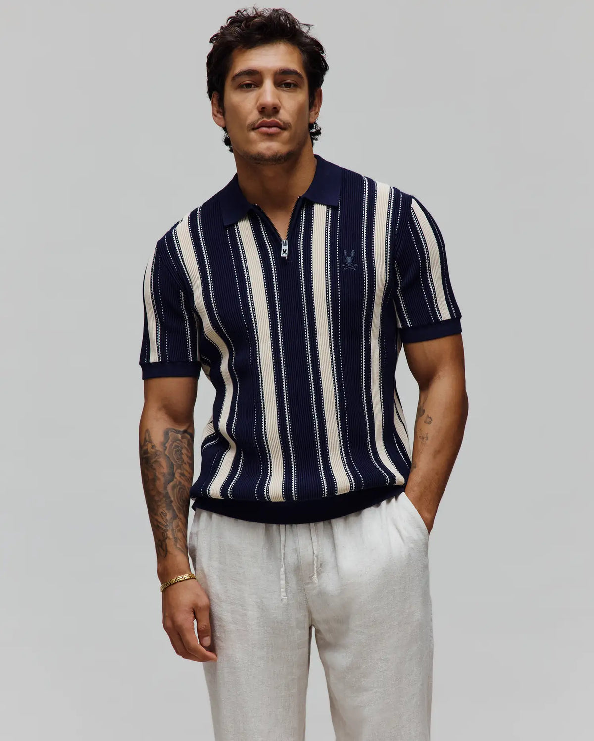 Premium MENS CLIFF KNIT ZIP POLO