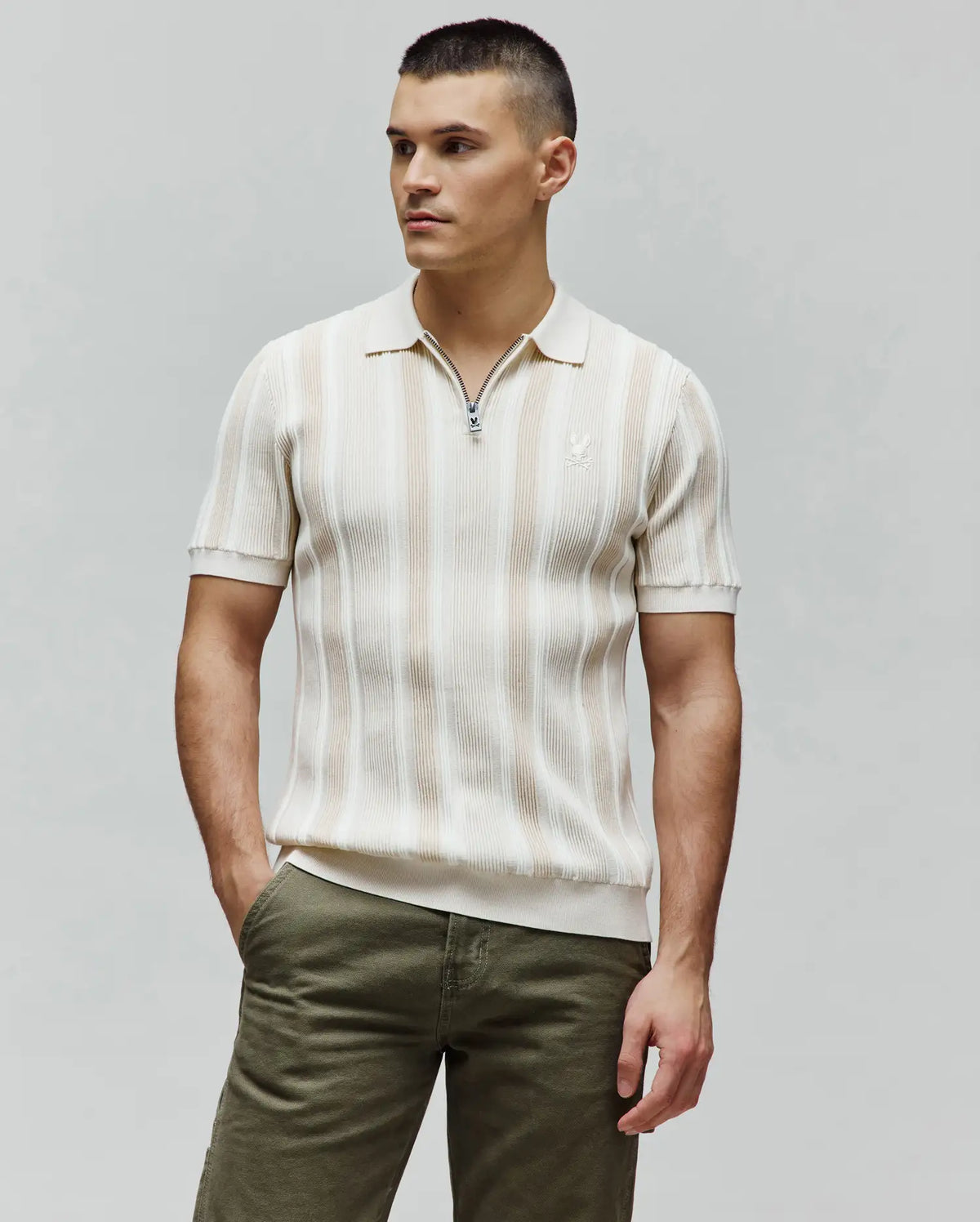 Premium MENS CLIFF KNIT ZIP POLO