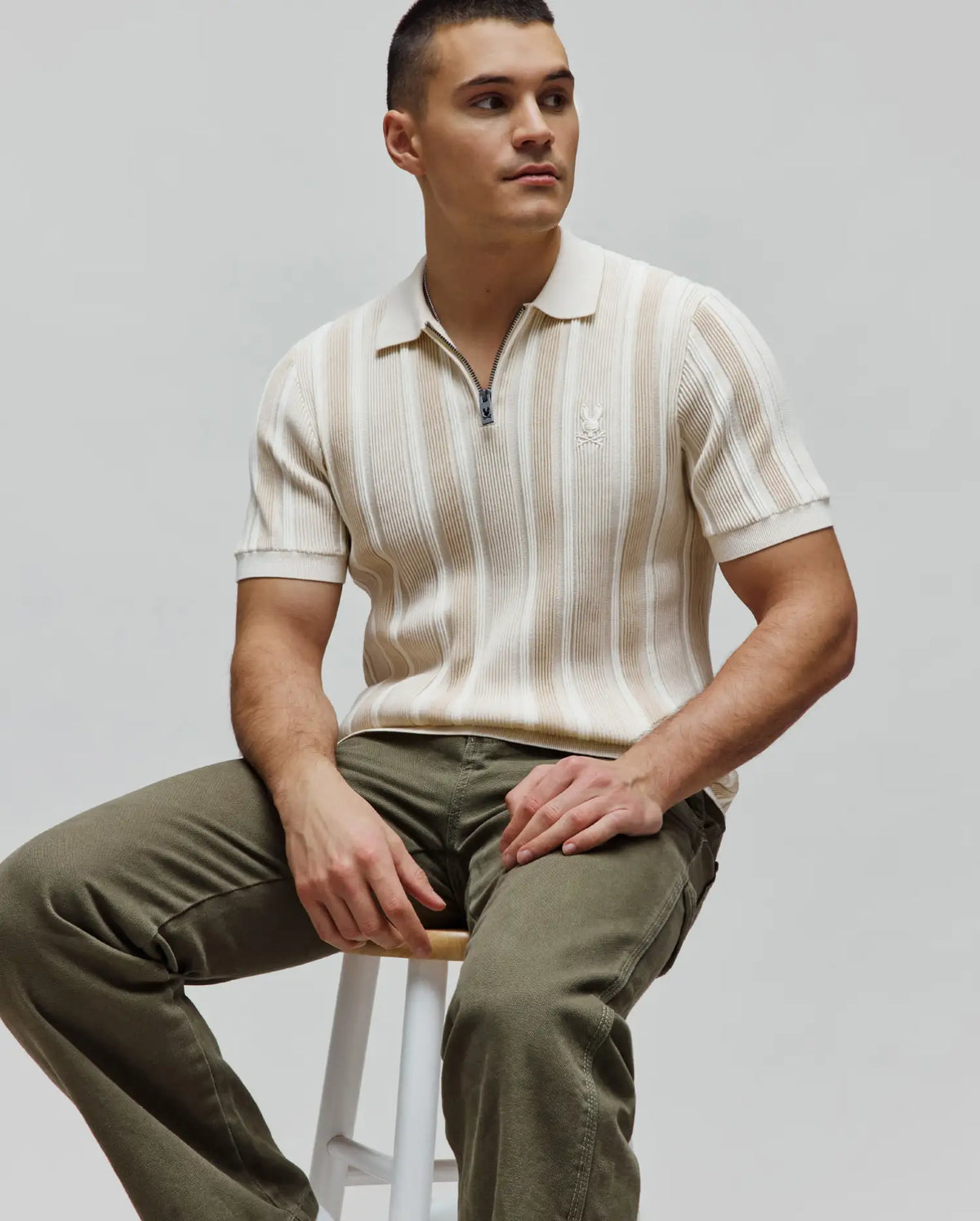 Premium MENS CLIFF KNIT ZIP POLO
