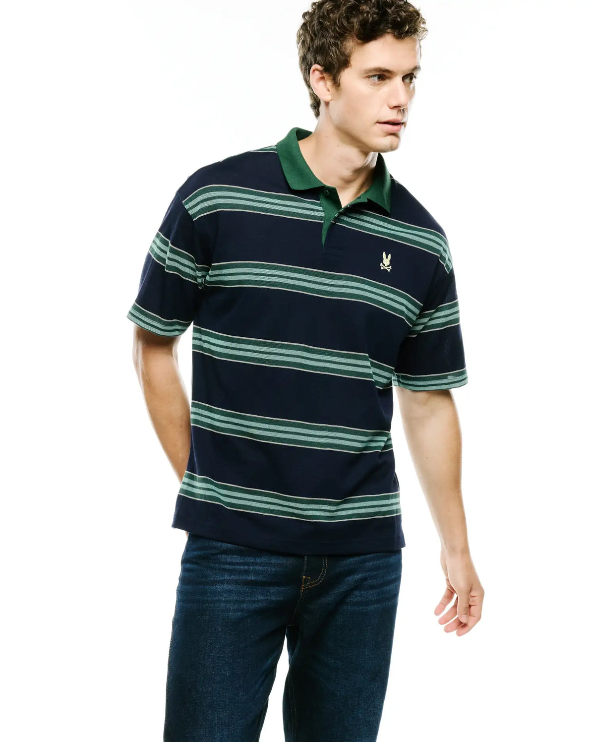 Premium MENS DREW STRIPED PIQUE POLO