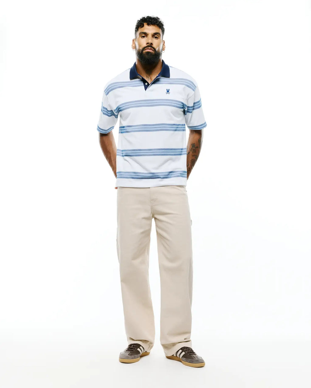Premium MENS DREW STRIPED PIQUE POLO
