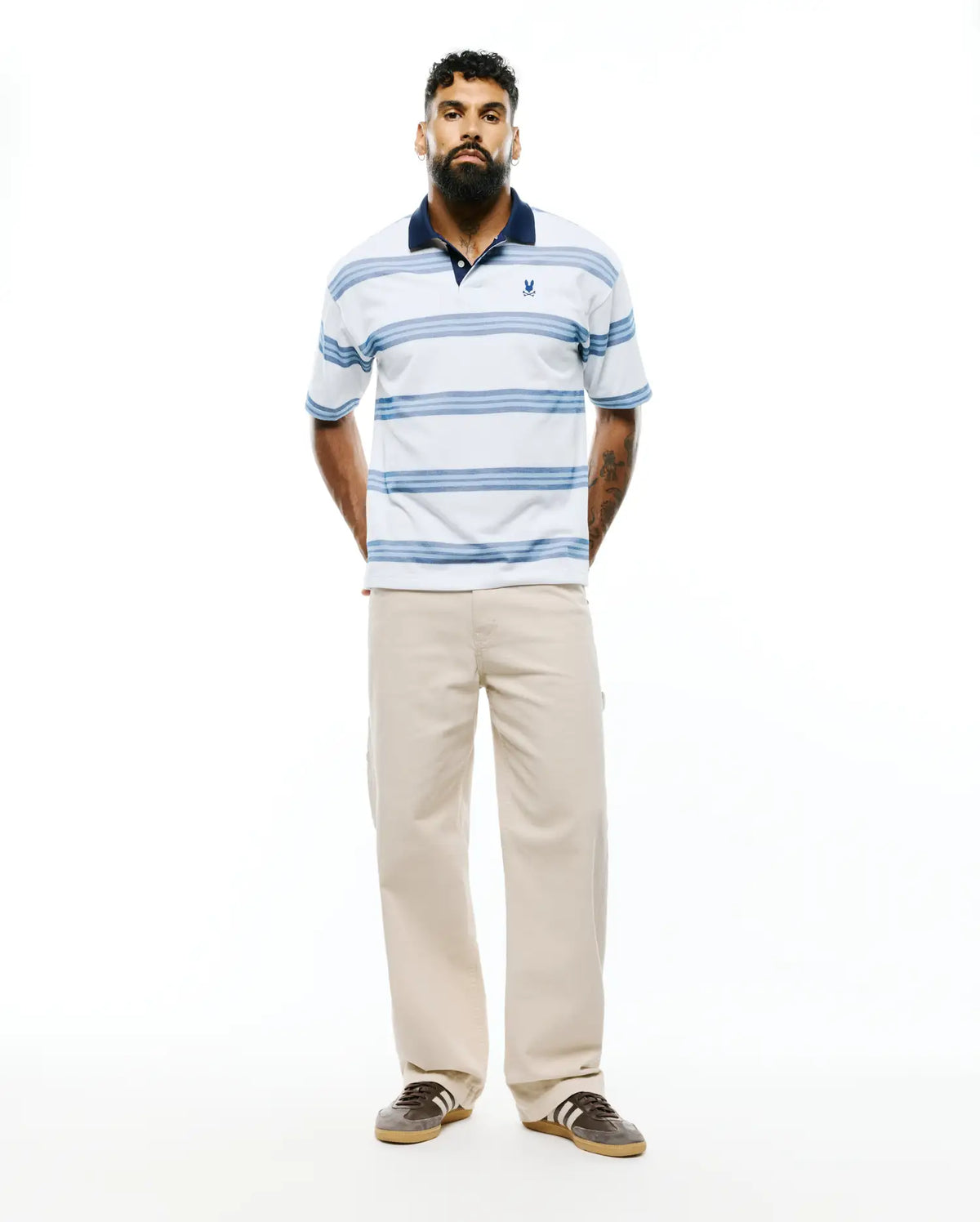 Premium MENS DREW STRIPED PIQUE POLO