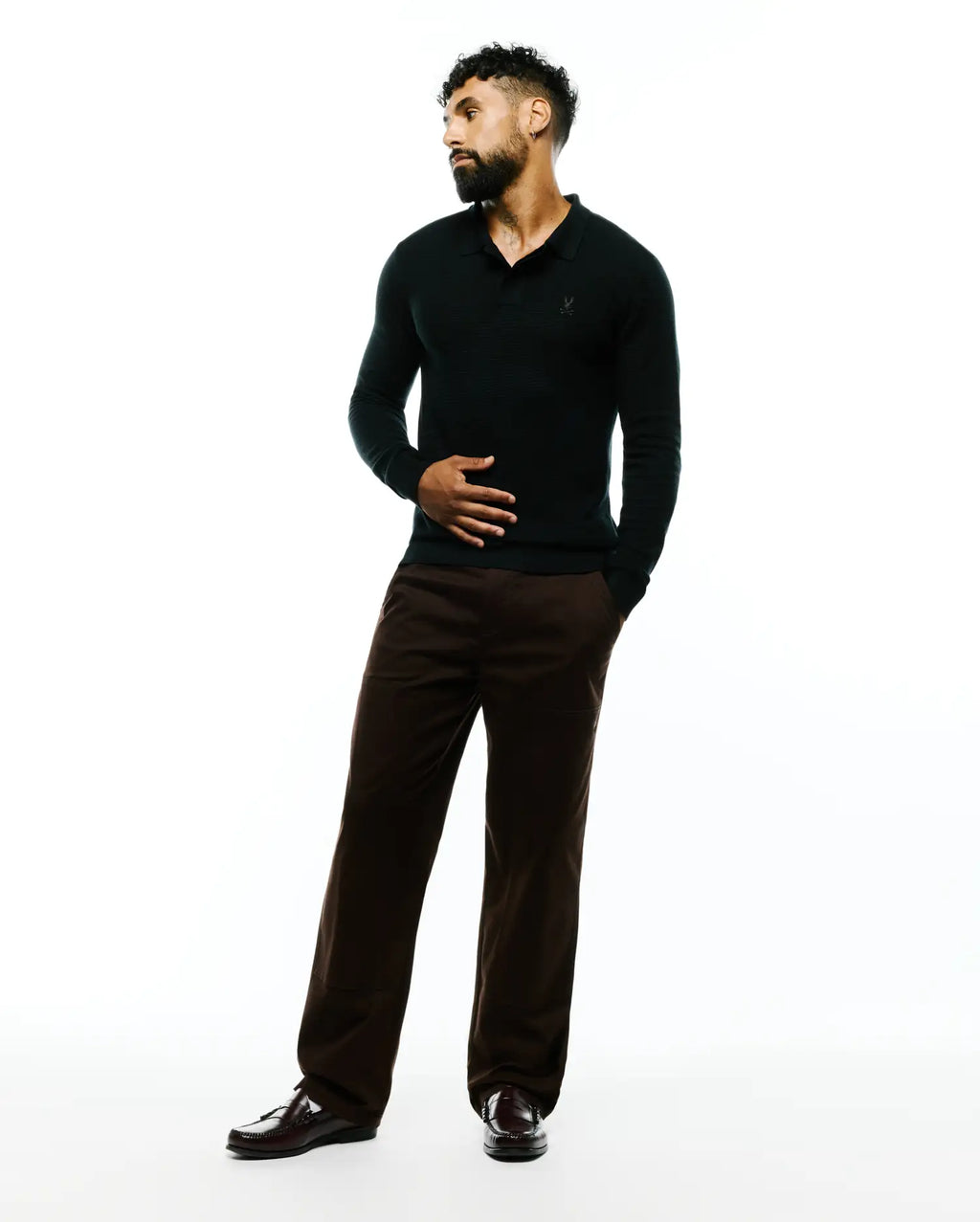 Premium MENS LEROY LONG SLEEVE KNIT POLO