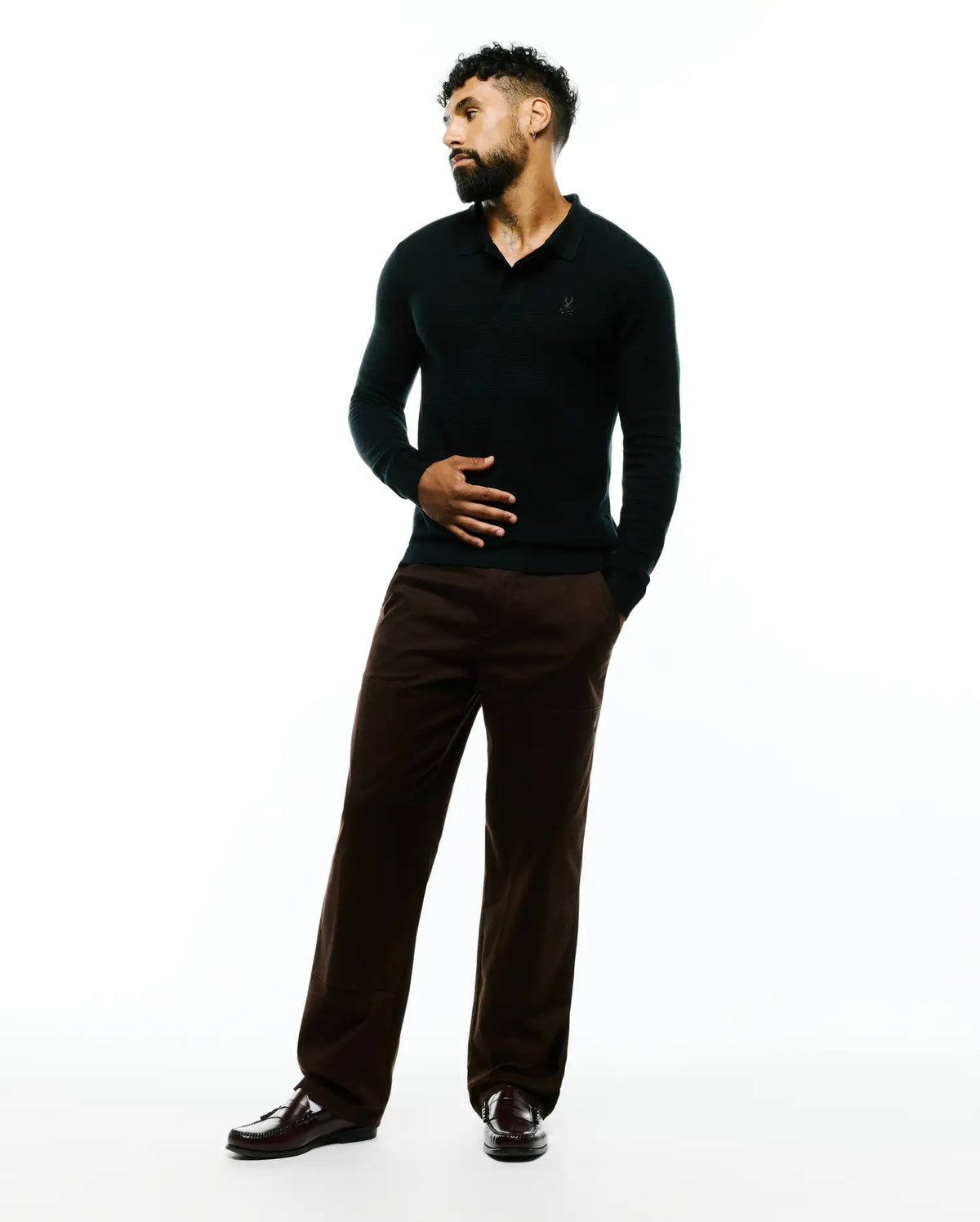 Premium MENS LEROY LONG SLEEVE KNIT POLO