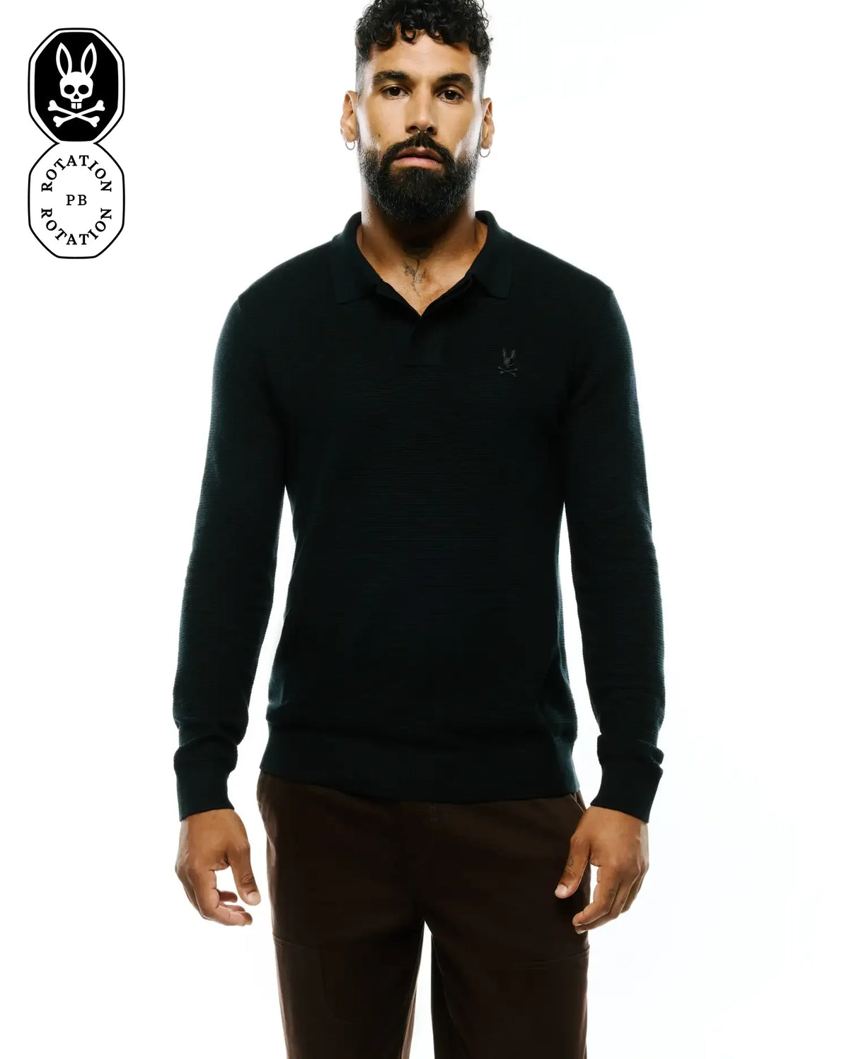 Premium MENS LEROY LONG SLEEVE KNIT POLO