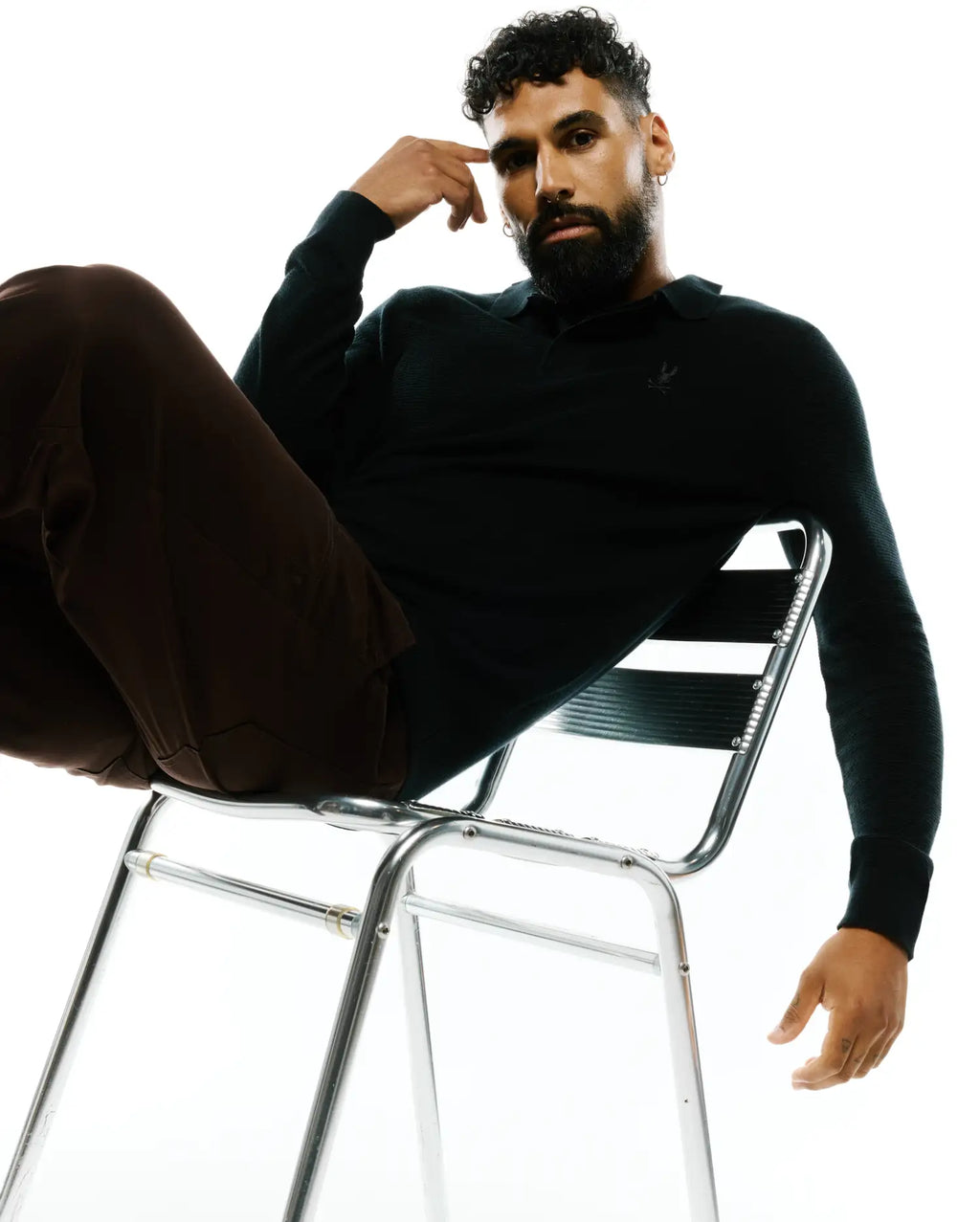 Premium MENS LEROY LONG SLEEVE KNIT POLO
