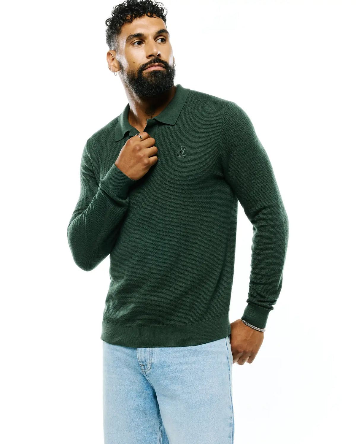 Premium MENS LEROY LONG SLEEVE KNIT POLO