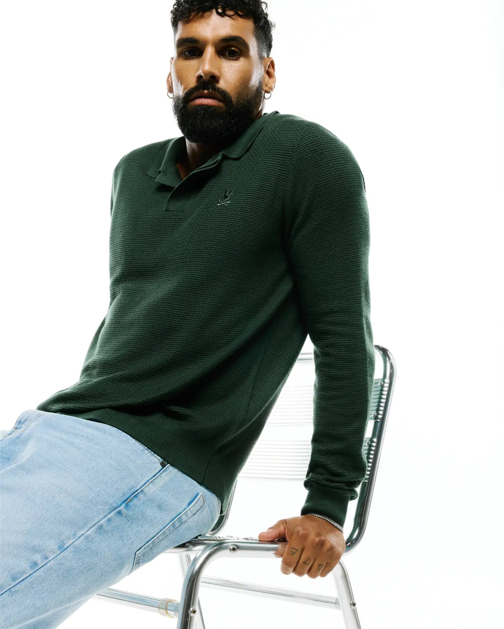 Premium MENS LEROY LONG SLEEVE KNIT POLO