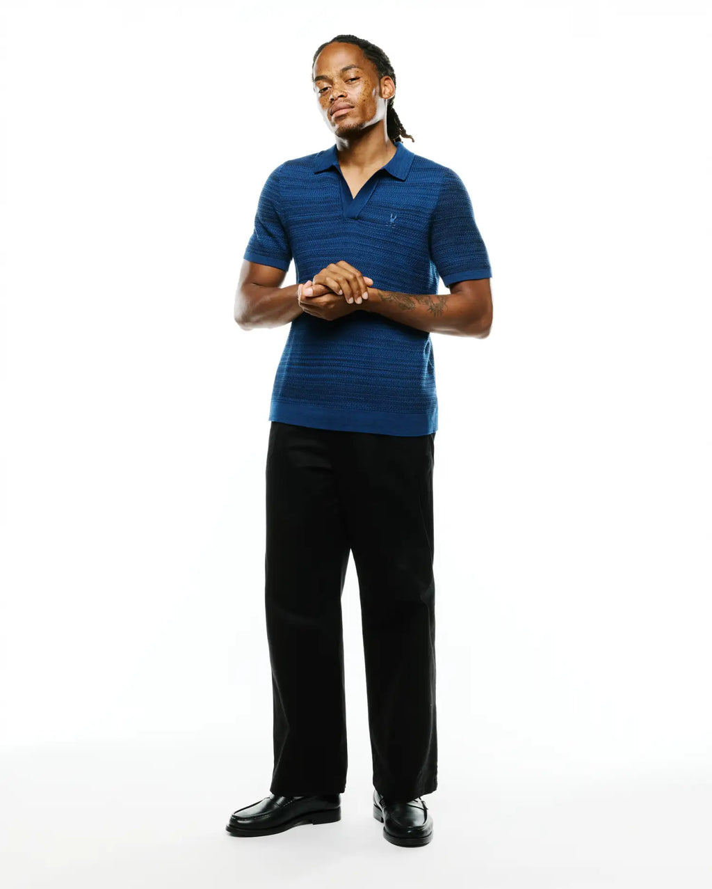 Premium MENS DEVON BRAIDED KNIT POLO