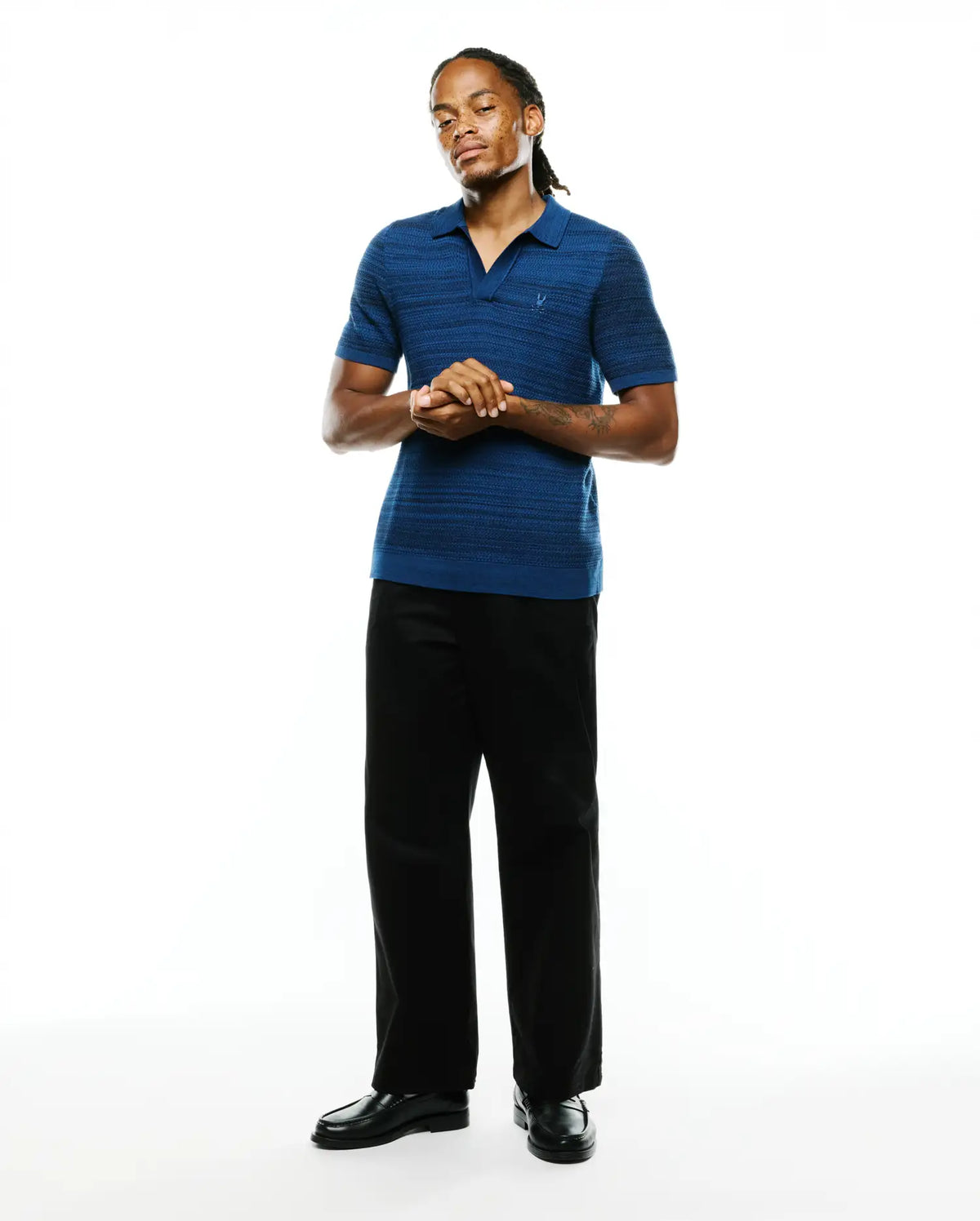 Premium MENS DEVON BRAIDED KNIT POLO