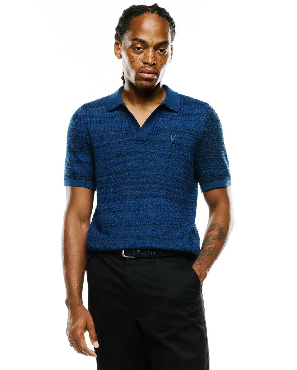Premium MENS DEVON BRAIDED KNIT POLO