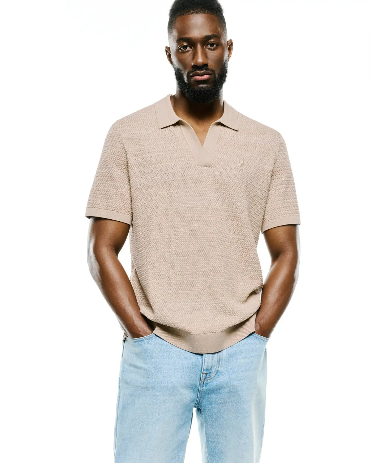 Premium MENS DEVON BRAIDED KNIT POLO