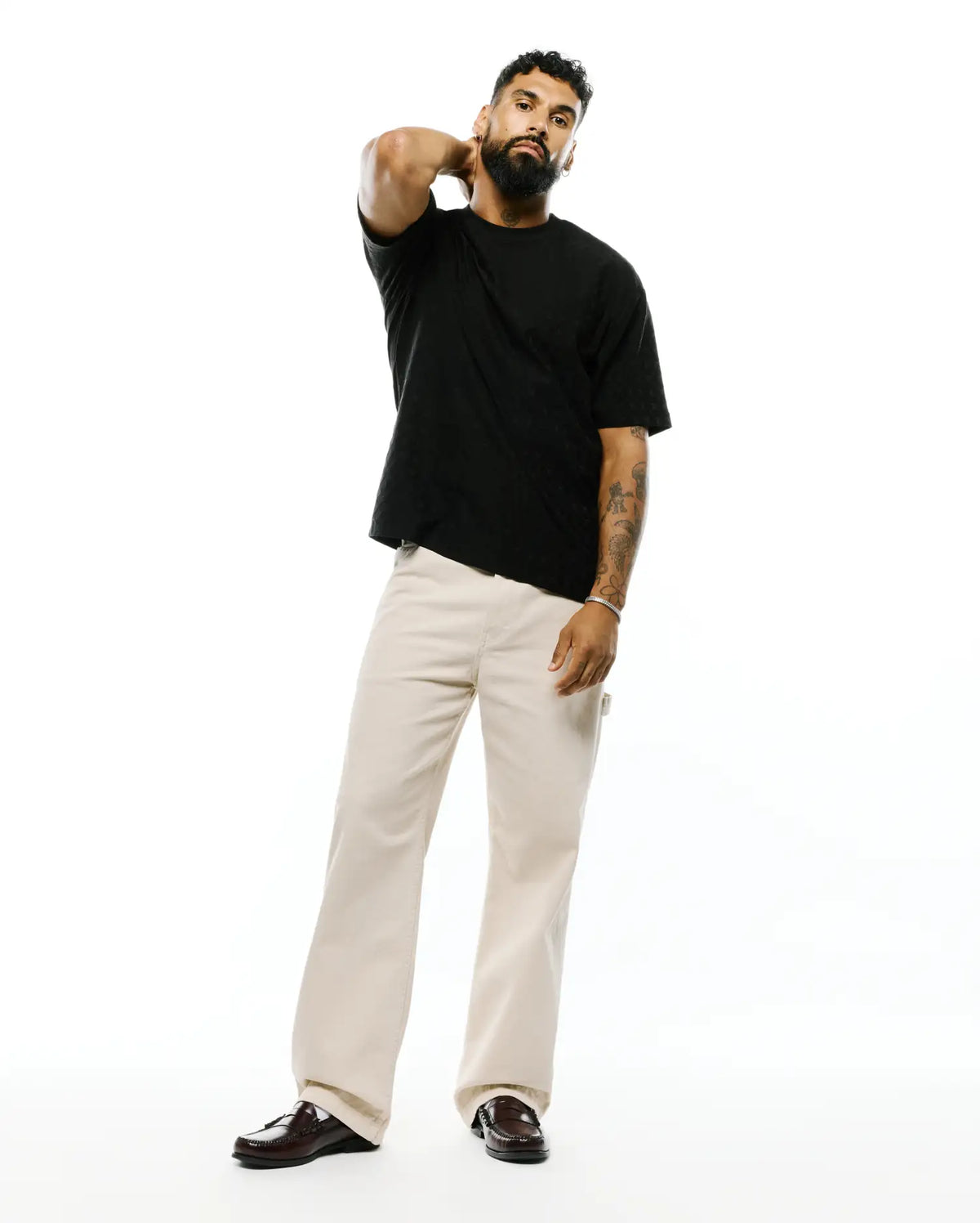 Premium MENS GARRY JACQUARD OVERSIZED-FIT TEE