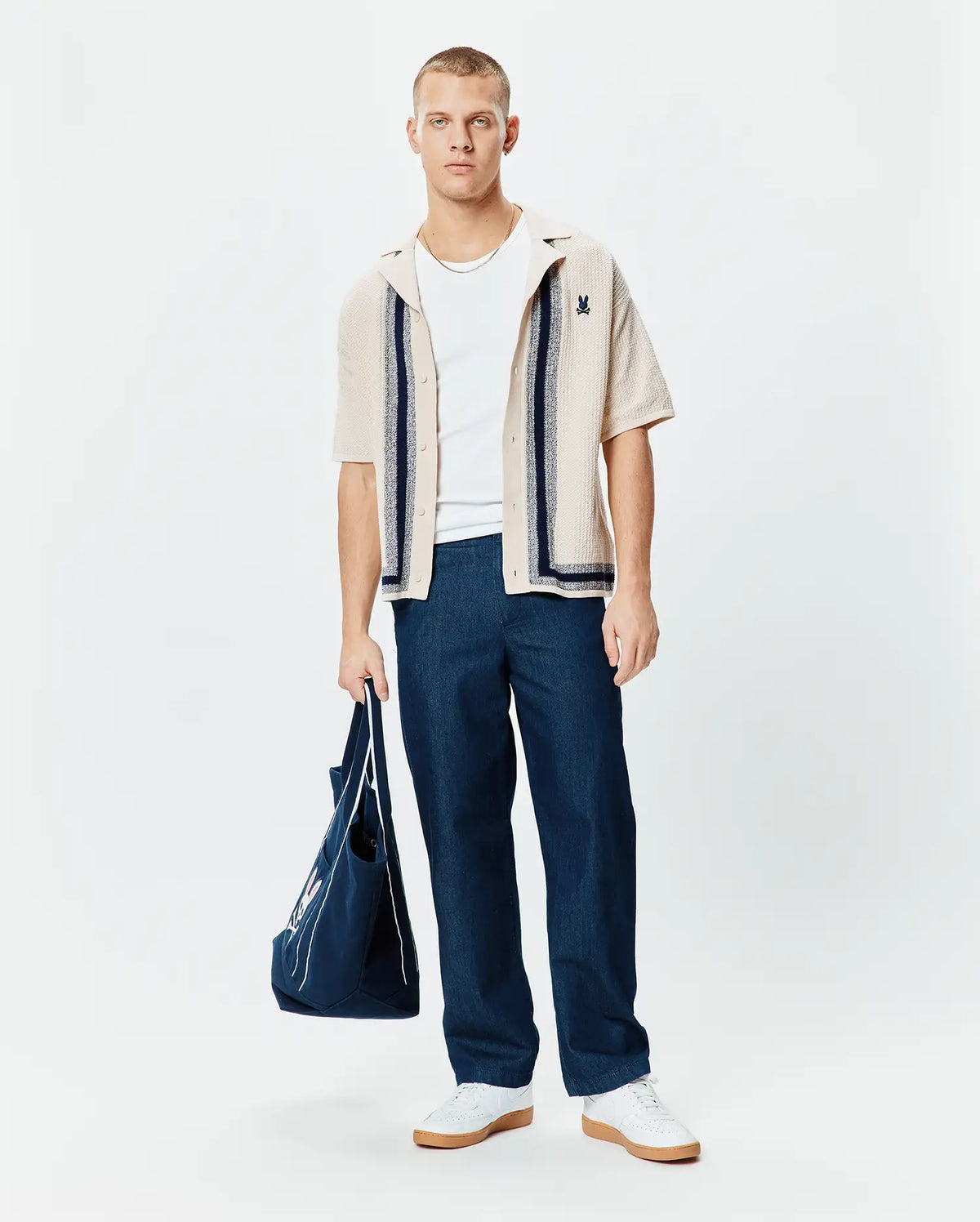 Premium MENS GILES RELAXED FIT BORDER KNIT SHIRT