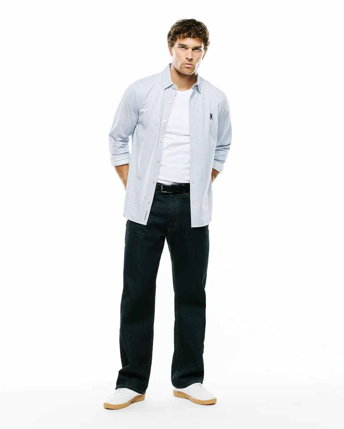 Premium MENS JIM PIMA STRIPE KNIT SHIRT