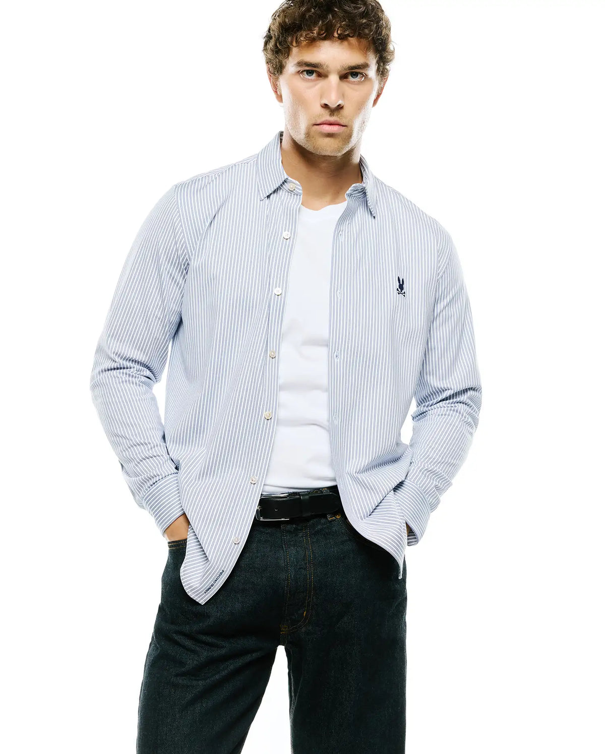 Premium MENS JIM PIMA STRIPE KNIT SHIRT