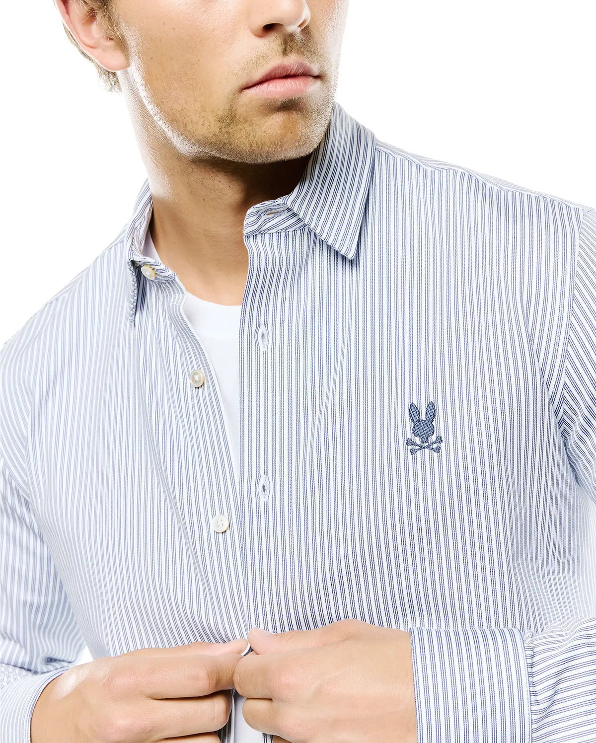 Premium MENS JIM PIMA STRIPE KNIT SHIRT